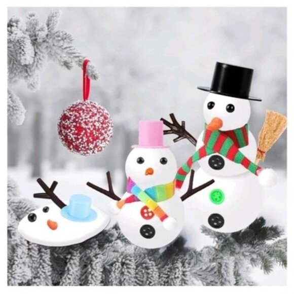 12 Pack Build a Snowman Kit Christmas Crafts Gift for Kids, Xmas Activities - Picture 6 of 7